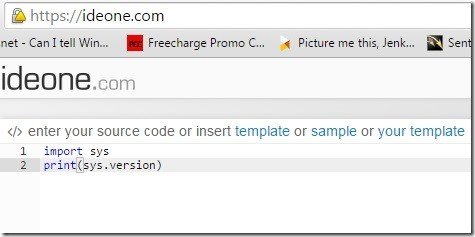 python coding practice 7 Ideone.com for Online Python Coding