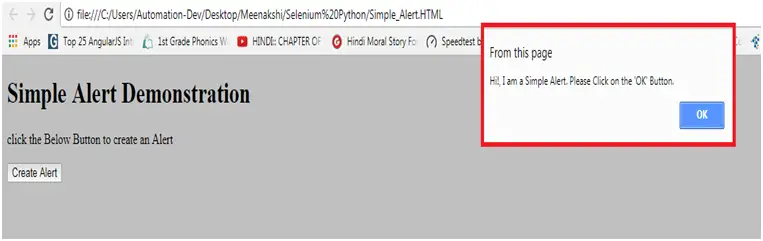 Handle Alert # Simple Popup Box